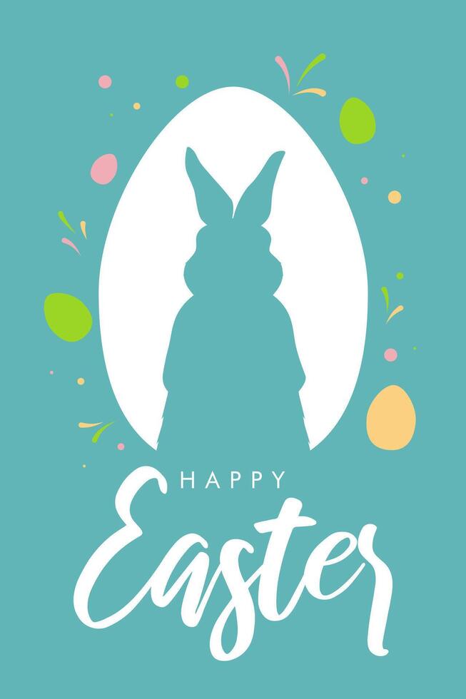 Easter Bunnies, Easter eggs, festival design theme background. Happy Easter greeting card, poster, banner template vector