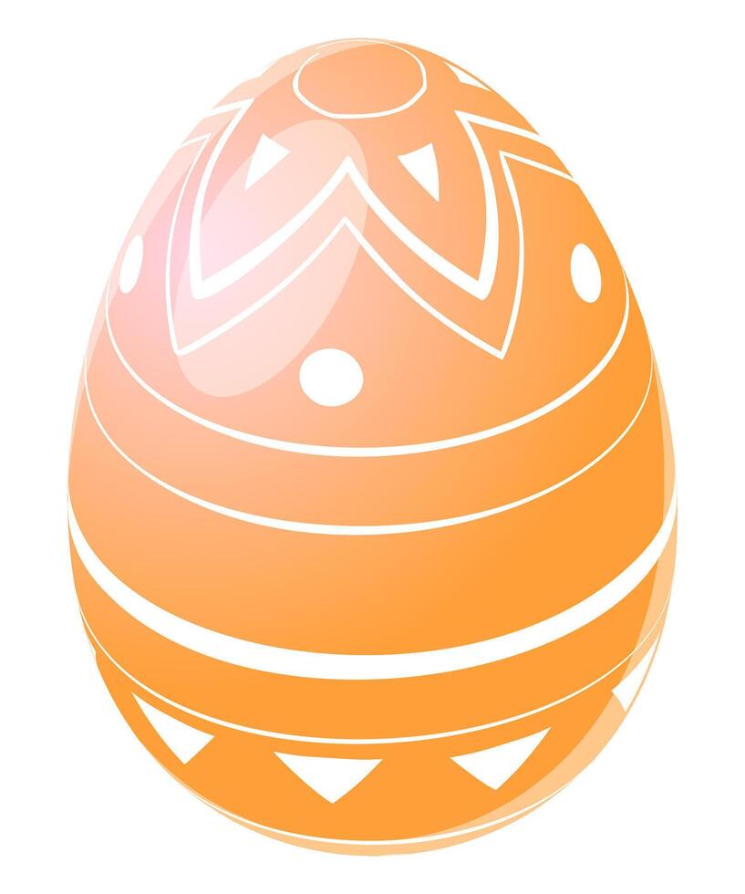 Easter egg in orange color with ornament vector