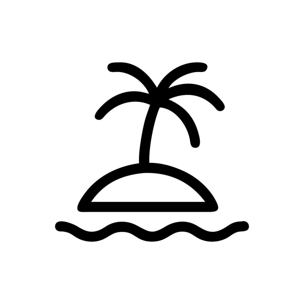 Minimalist Palm Tree and Island Icon Illustration vector