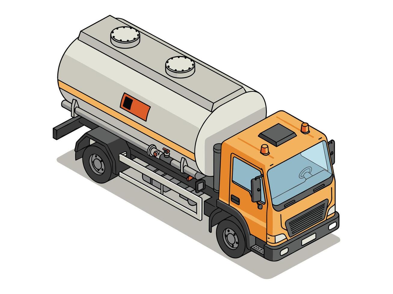 delivering isometric fuel tanker truck vector