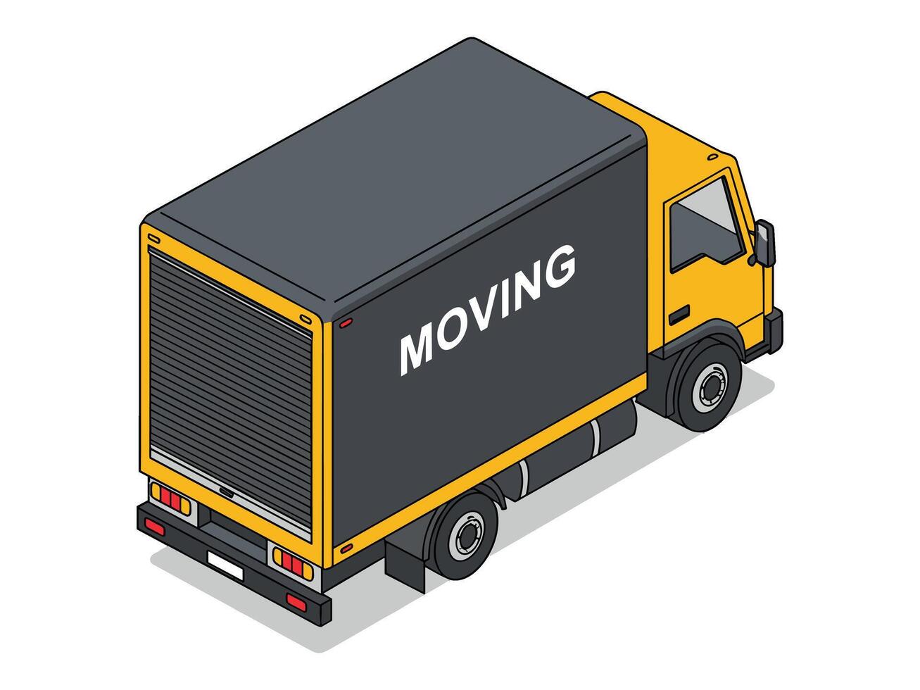 isometric moving truck vector