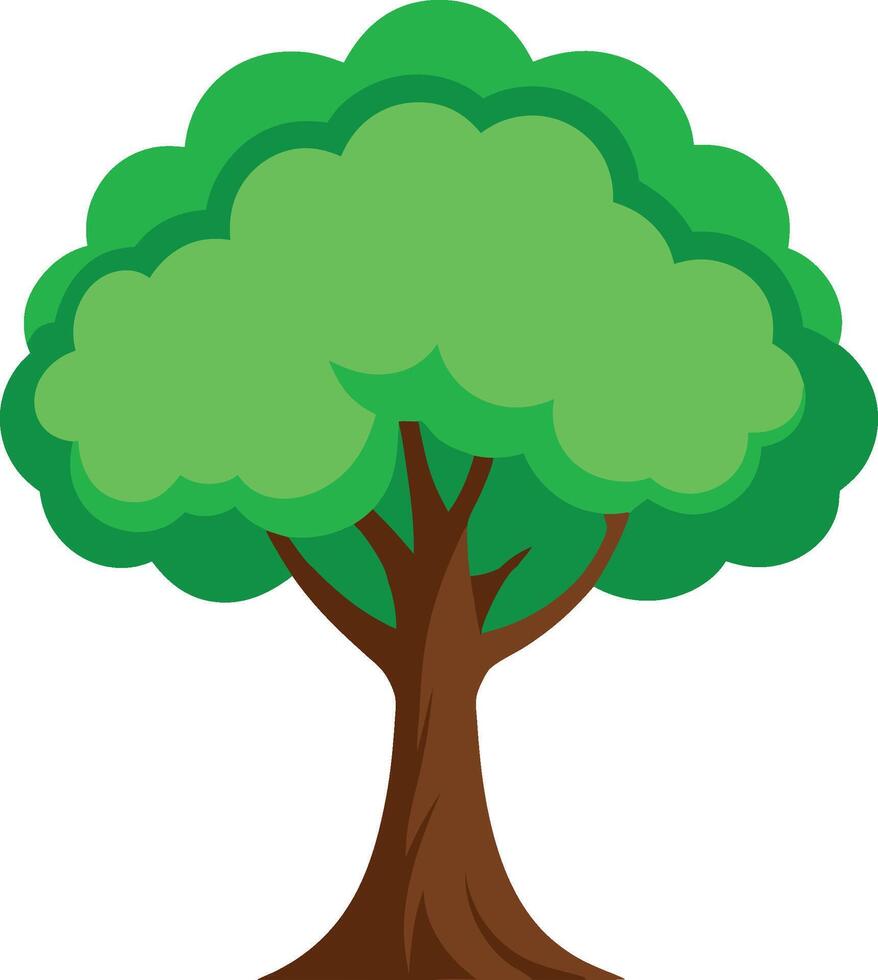 Smiling Leafy Tree , Adorable and Fun Illustration vector