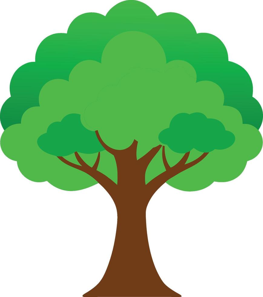 Lush Green Cartoon Tree Vectors Illustration for Nature Designs