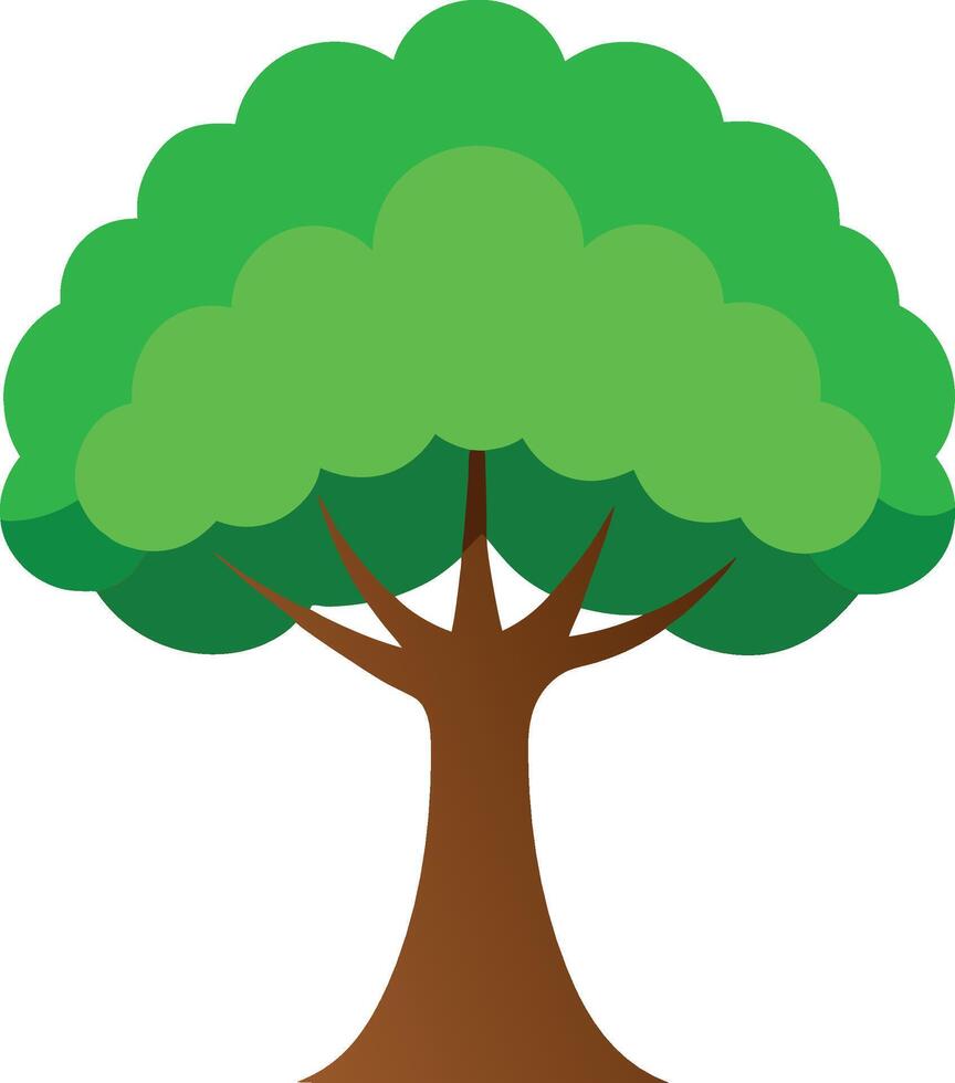 Large Vibrant Tree Cartoon , Great for Game Assets vector