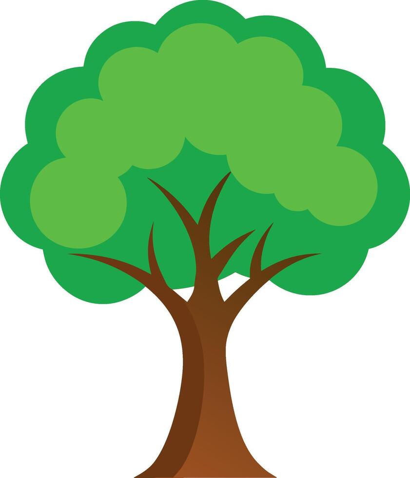 Happy Green Tree Cartoon , Fun and Friendly Design vector