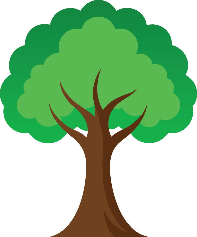 Vibrant Leafy Tree Vectors Art, Cute and Playful Cartoon Style