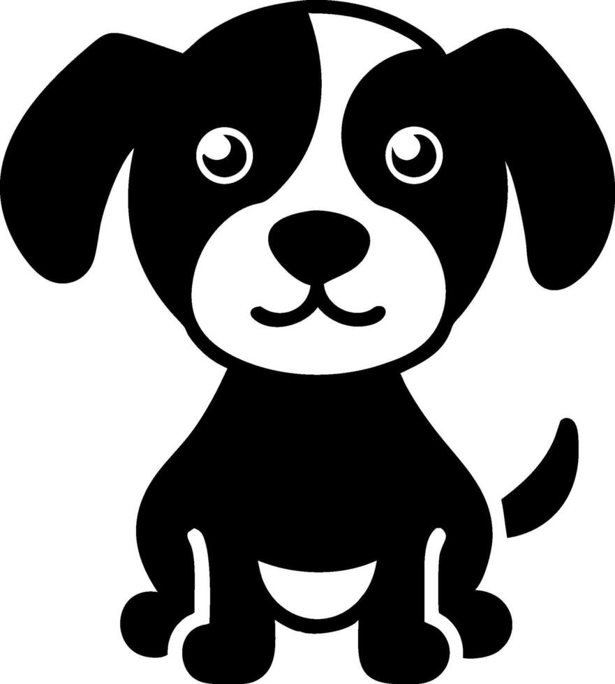 Black Dog Silhouette Vectors, Sitting Pet Design vector