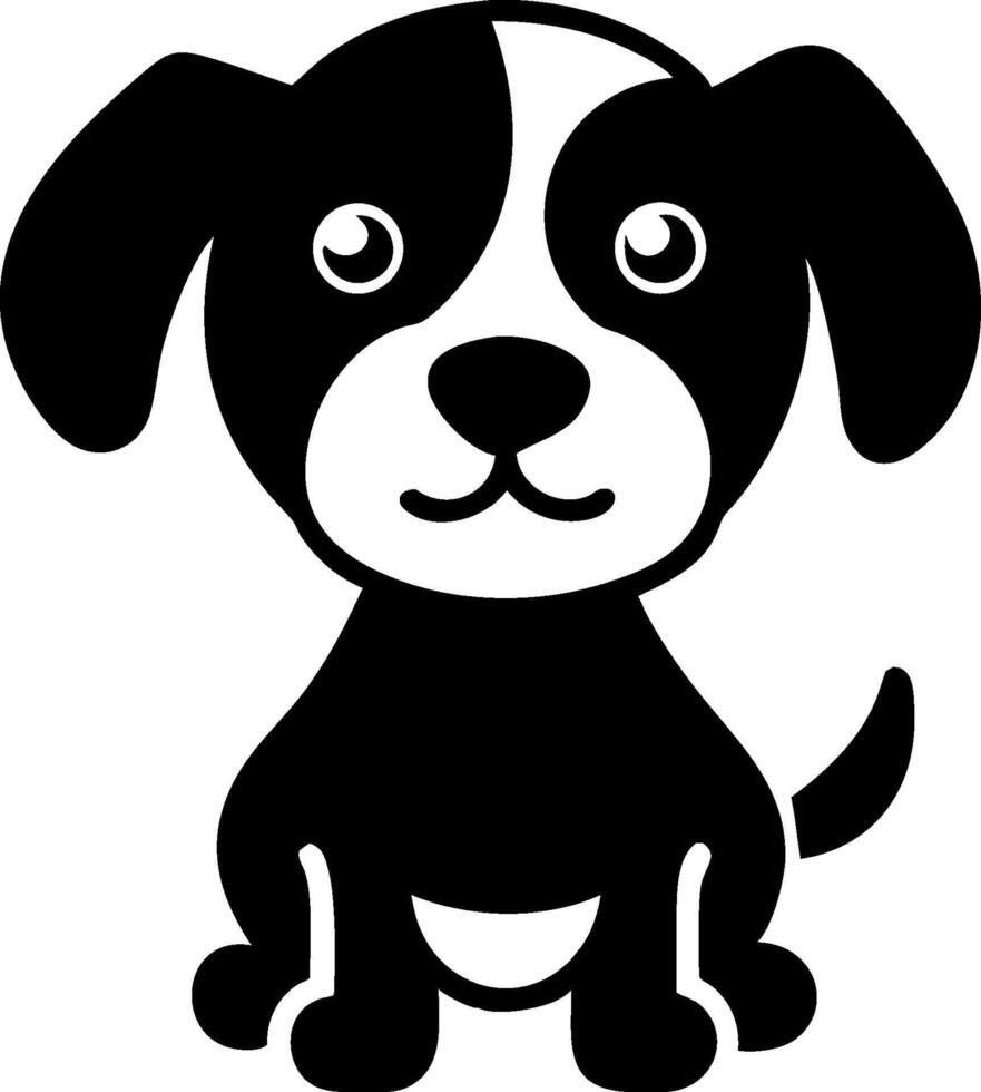 Adorable Sitting Dog Silhouette Vectors in Black