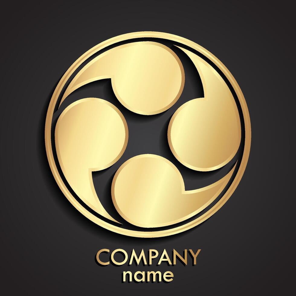 decorative circle elegant 3d logo vector
