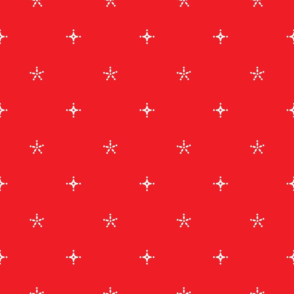 Seamless white shining star on red background vector