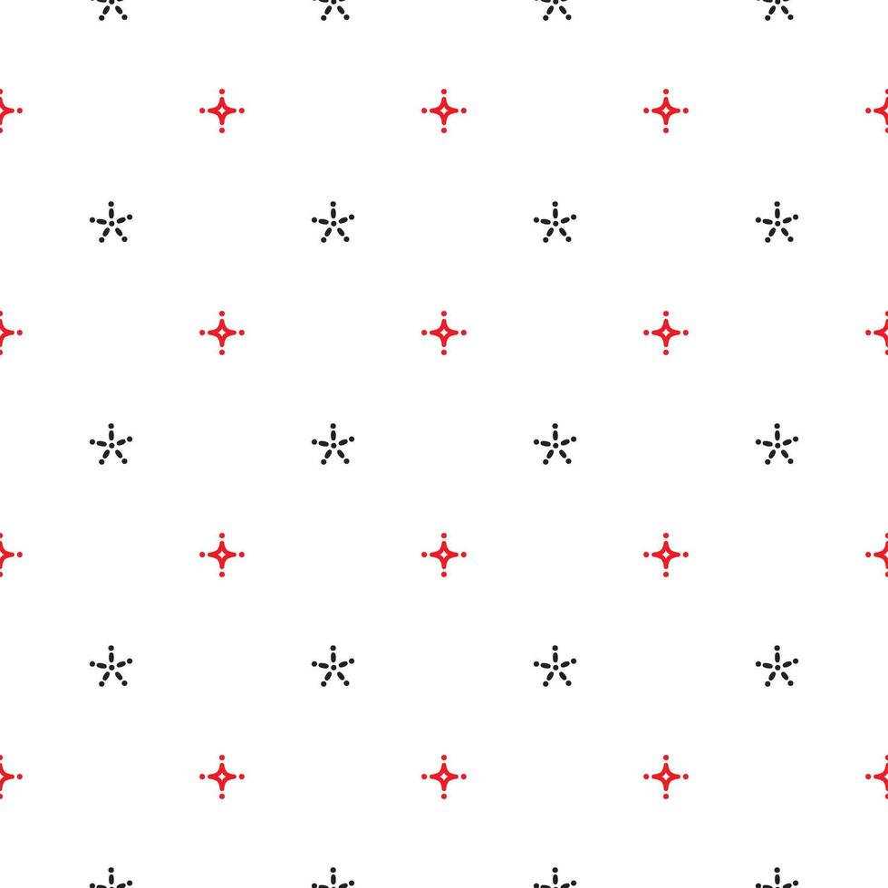 Seamless red and black shining star on white background vector