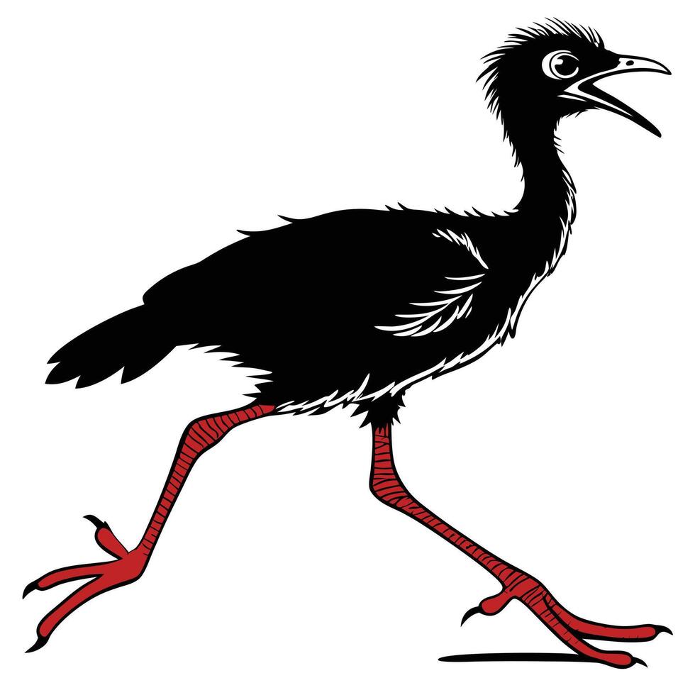 Cartoon Seriema Bird Illustration vector