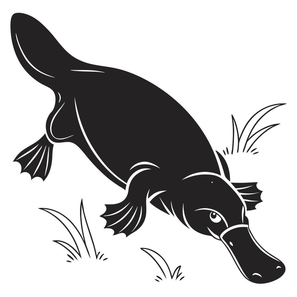 Platypus Icon Illustration In Black Design vector
