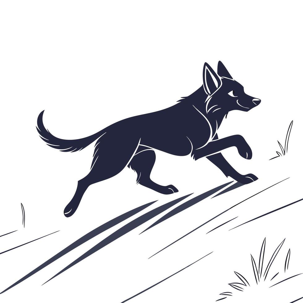 Stylized Illustration Of Running Dog vector
