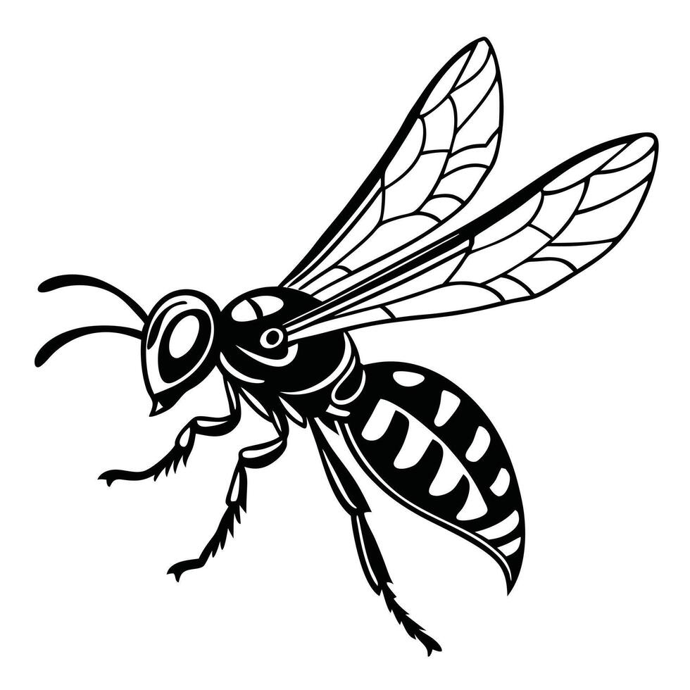 Wasp Insect Isolated Illustration Design vector