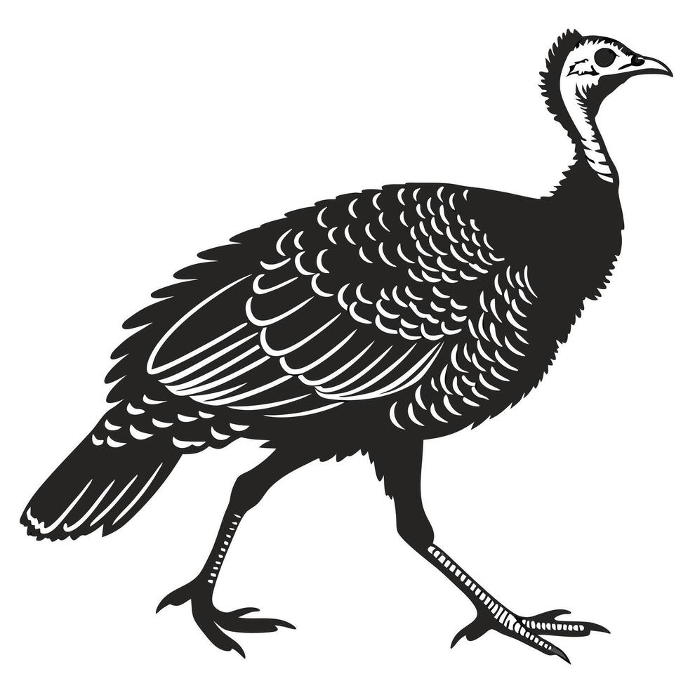 Walking Turkey Silhouette Illustration vector