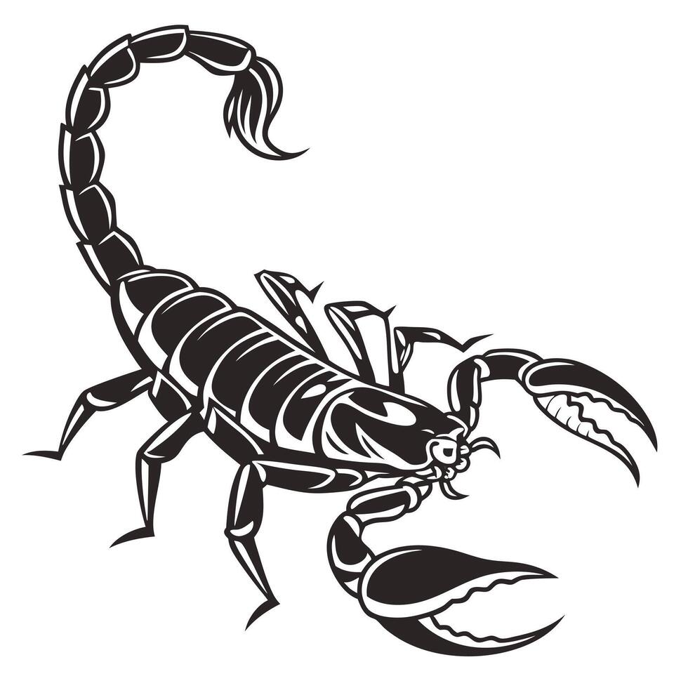 Illustration Of Black Scorpion Animal vector