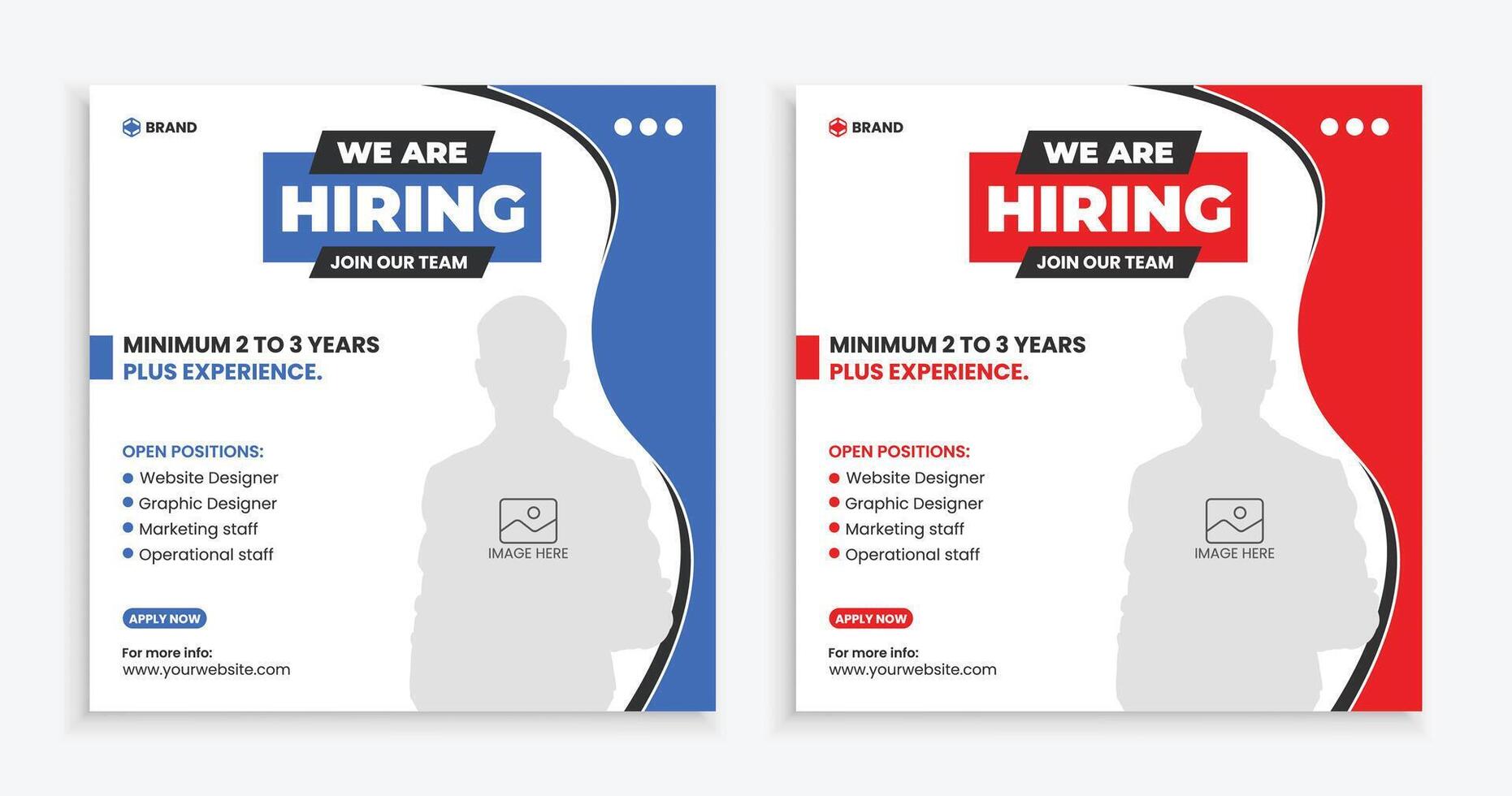 We are hiring job vacancy social media post vector