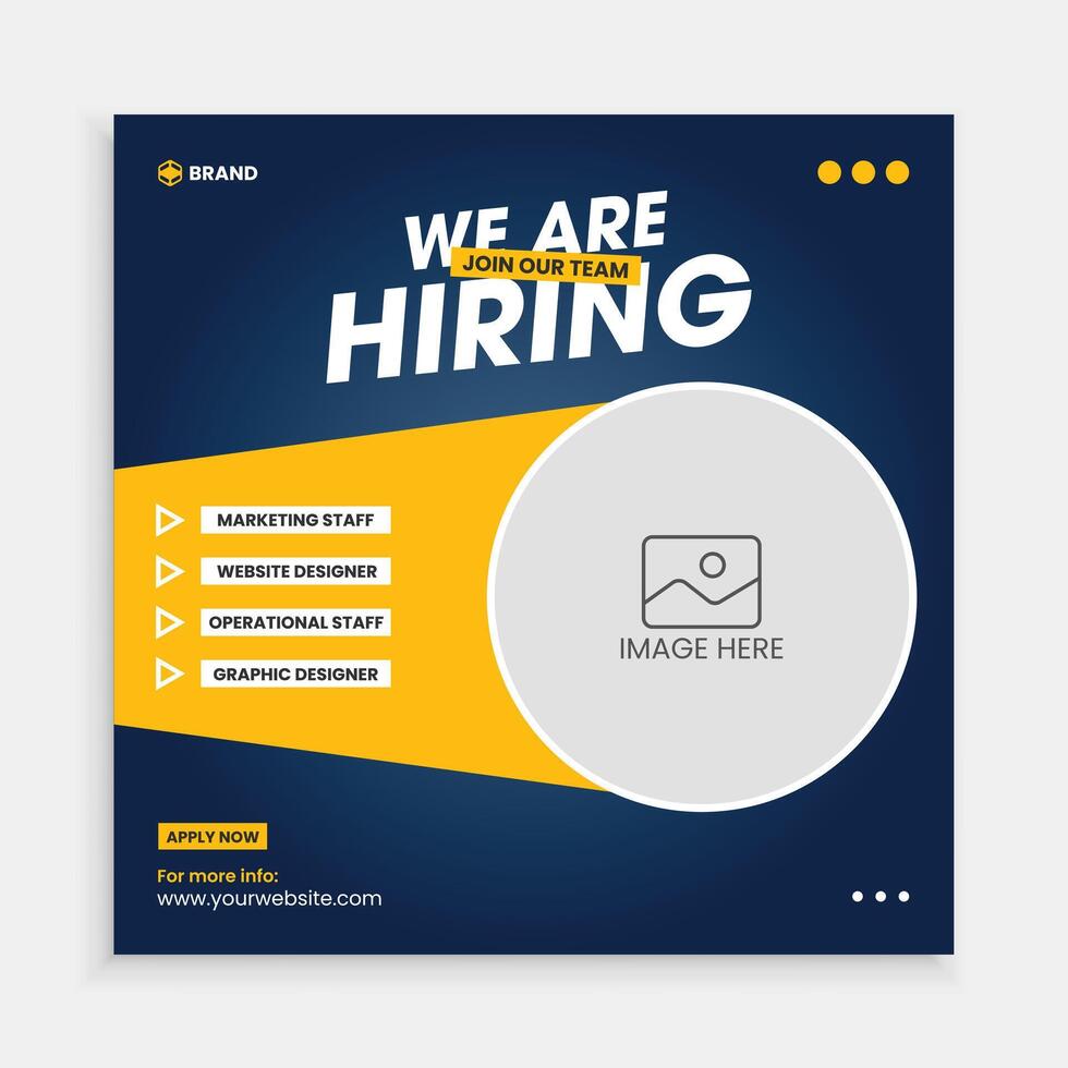 We are hiring social media post or Social Media Square Banner design template vector