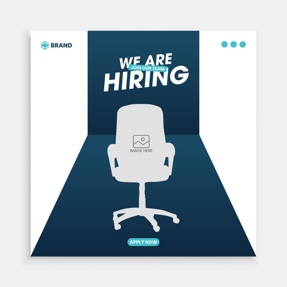 We are hiring social media post or Social Media Square Banner design vector