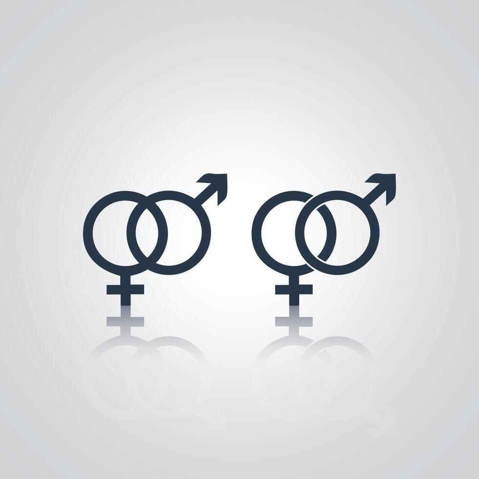 Pictograms of a man and a woman, character signs, icons, vector