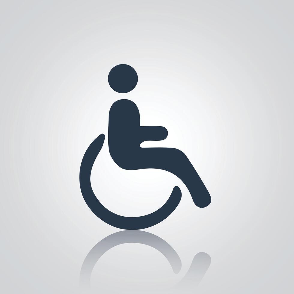 Pictograms of a wheelchair, toilet door, signs, icons, vector