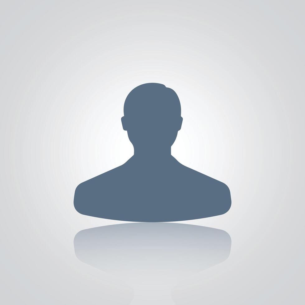Man avatar Generic, in grey color, with a silver background vector