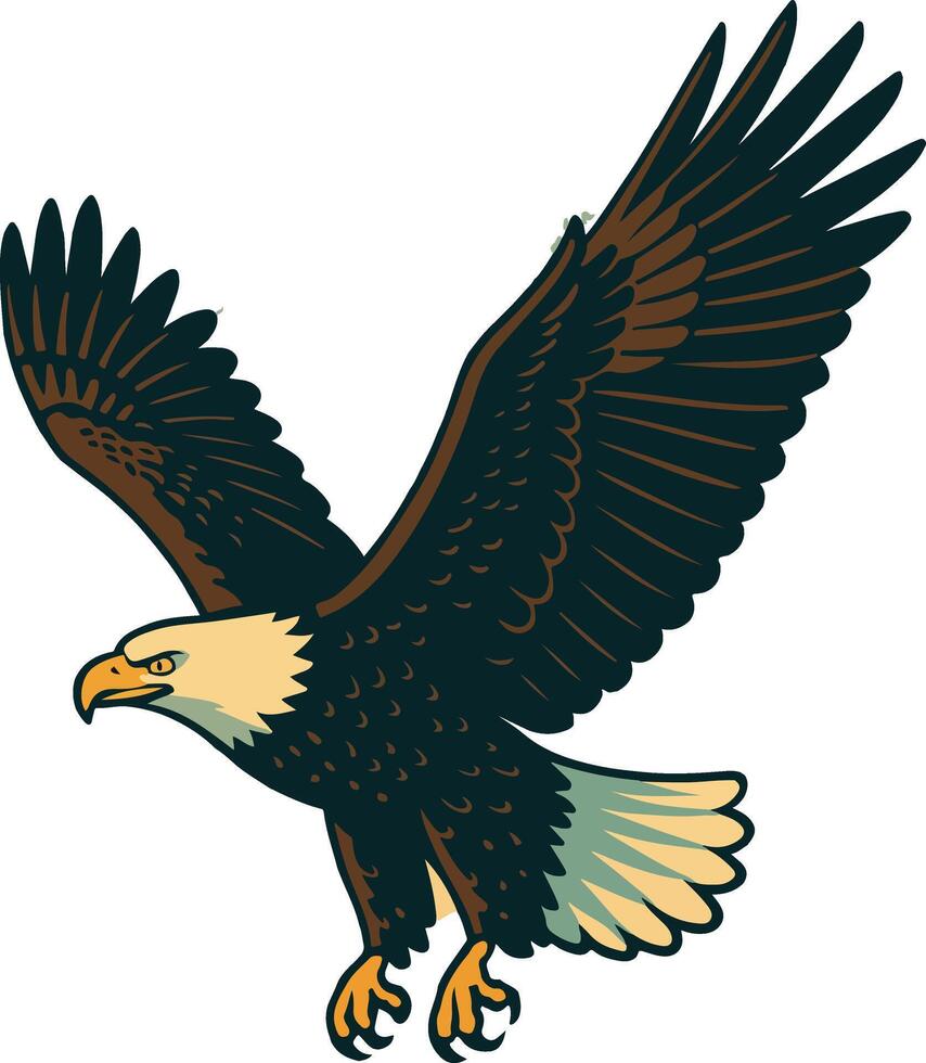 Colorful design illustration of an eagle with a white background vector