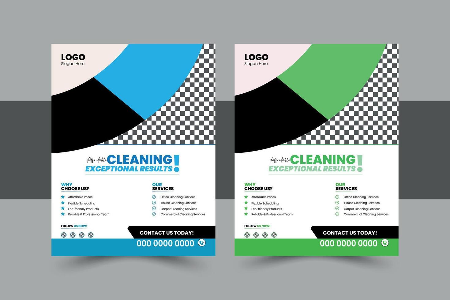 Minimal Cleaning Flyer Design Template vector