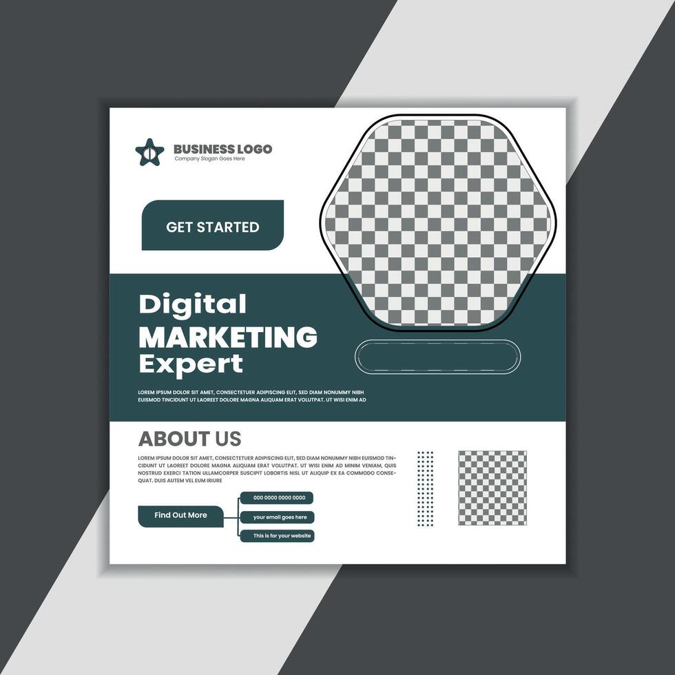 Social Media Post Design with simple and minimal layout vector