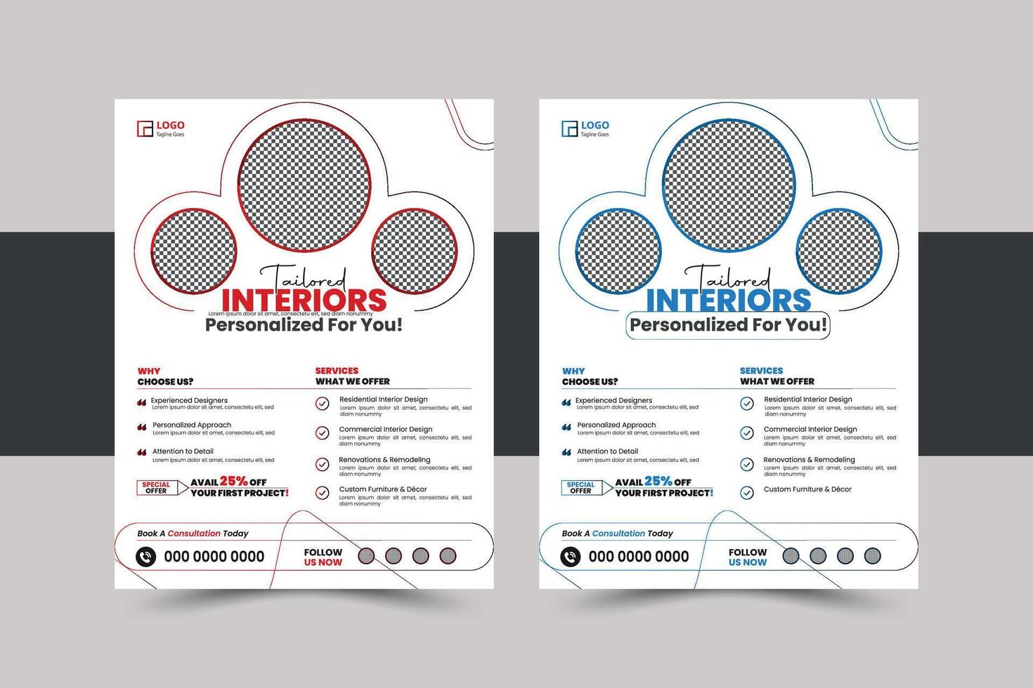 Interior Flyer Design, Flyer Design Template vector