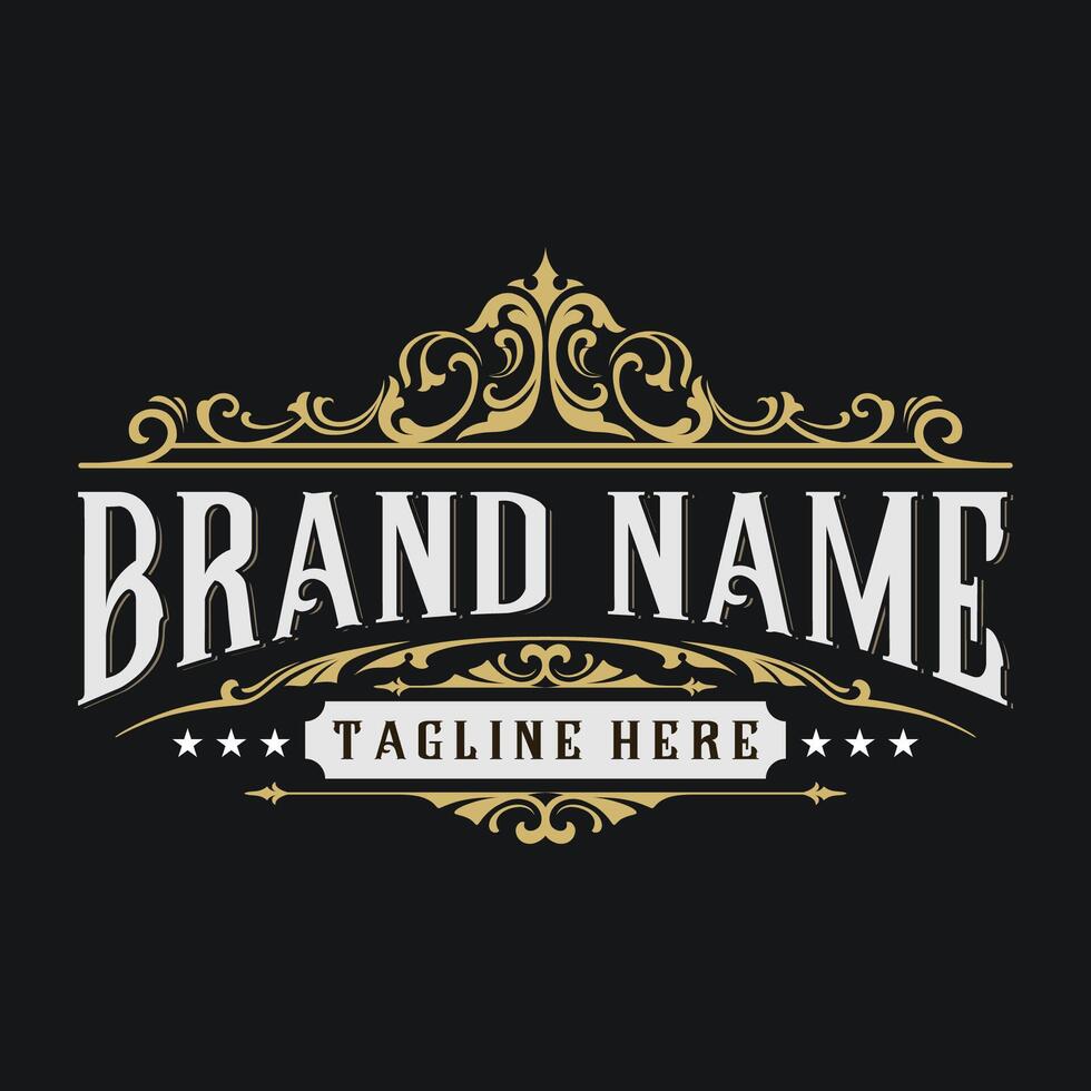 luxury ornament logo. writing in ornamental frame concept. for jewelry, boutiques, hotels, labels, barbers and for products that want to look elegant vector