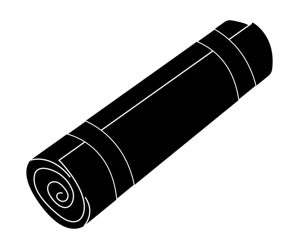 Yoga mat rolled up ready for practice in a tranquil indoor space vector