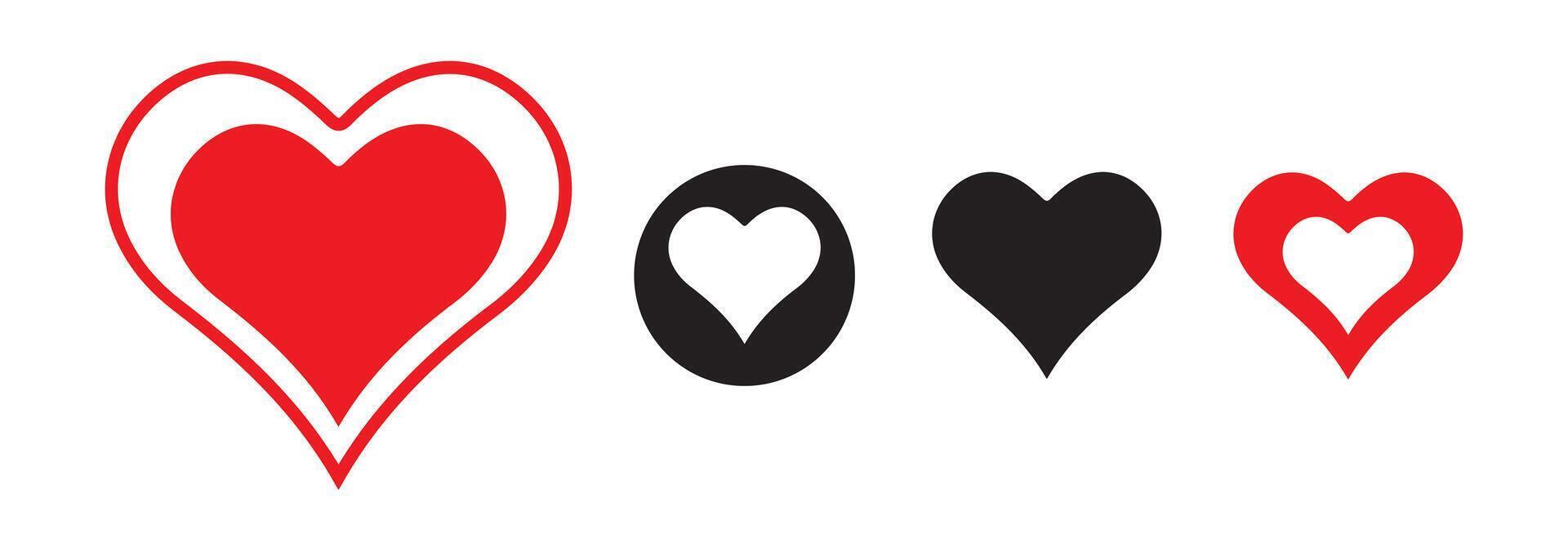 Heart icons set of love symbols illustration eps 10 vector