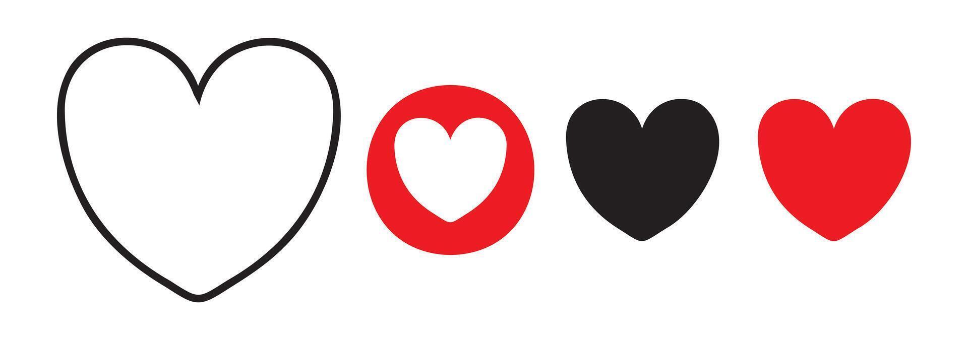 Red symetric heart icon vector