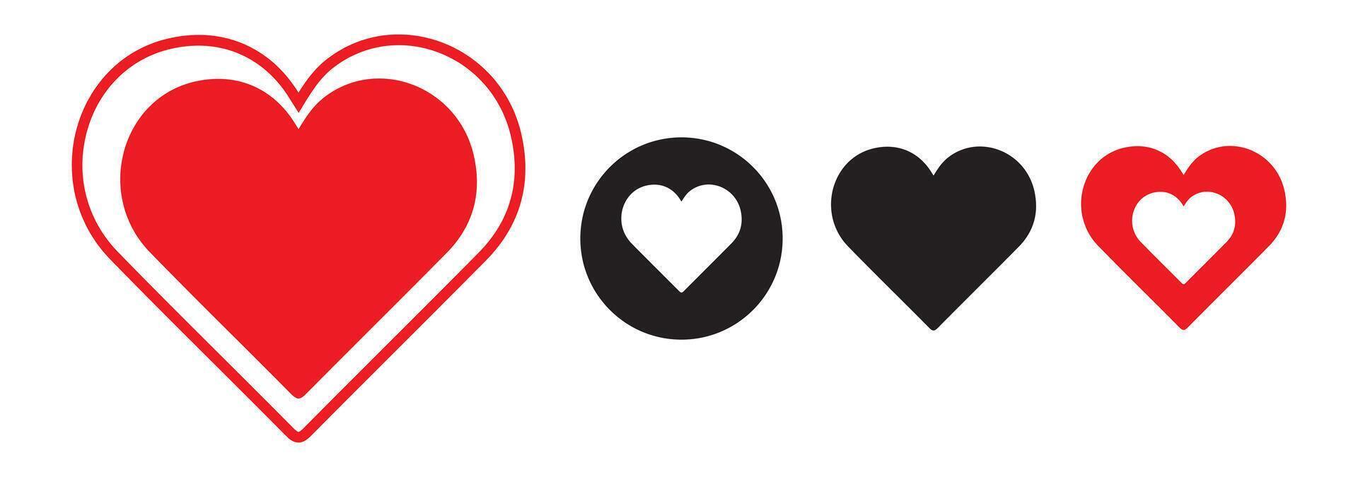 Heart icons set vector