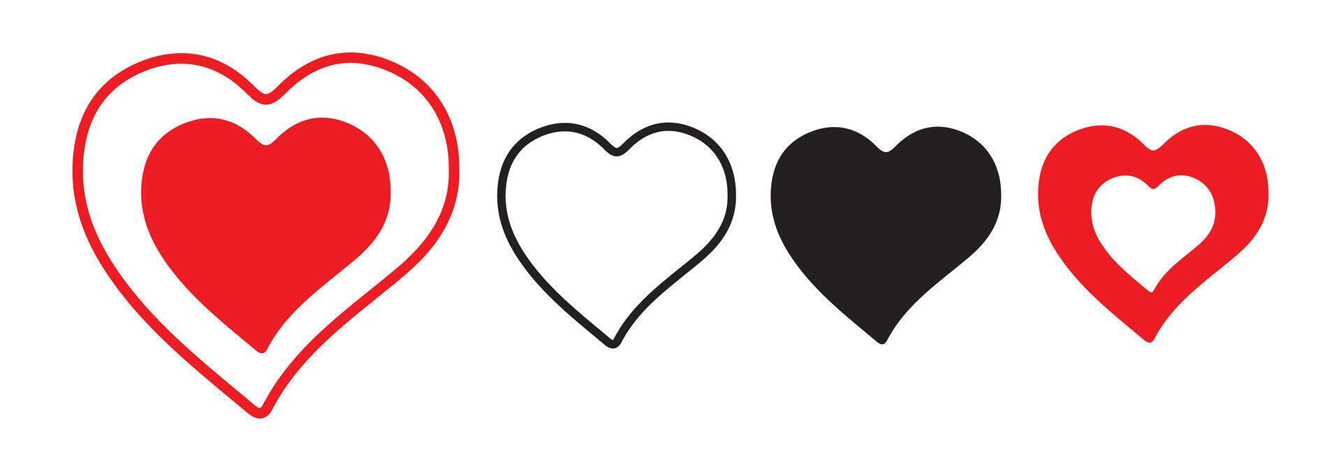 Heart Shape icon set vector
