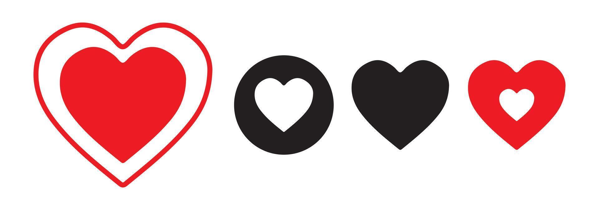red heart icon vector