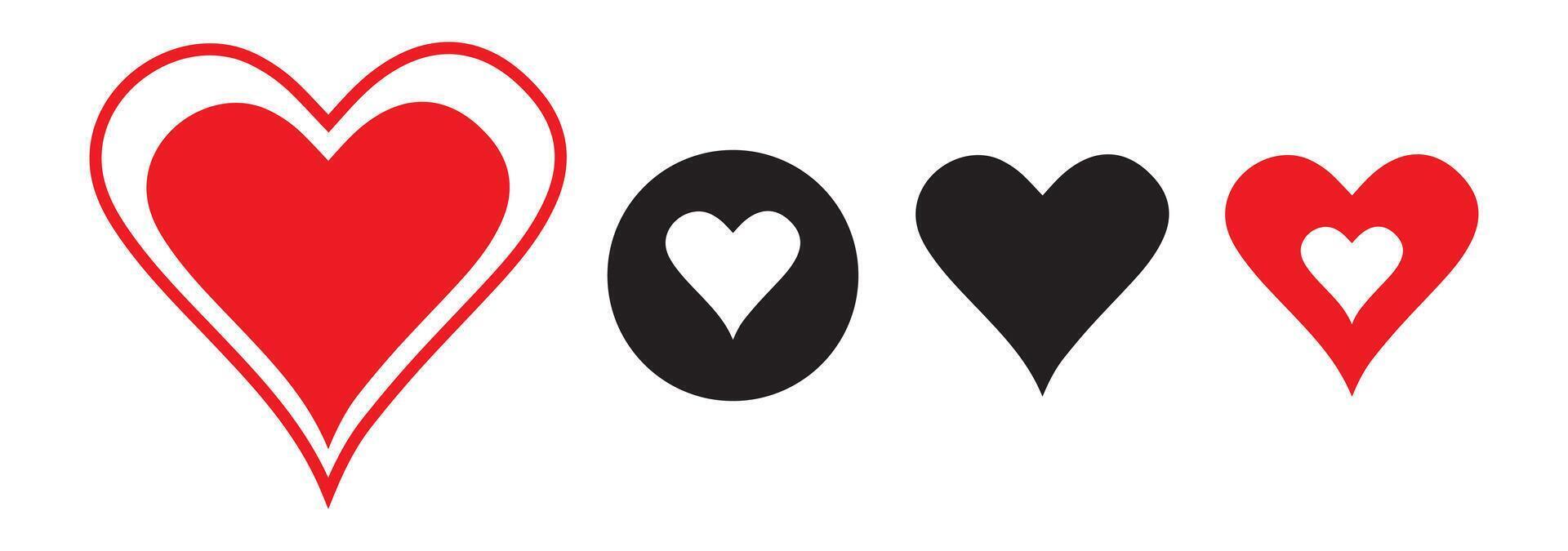 red and black heart vector