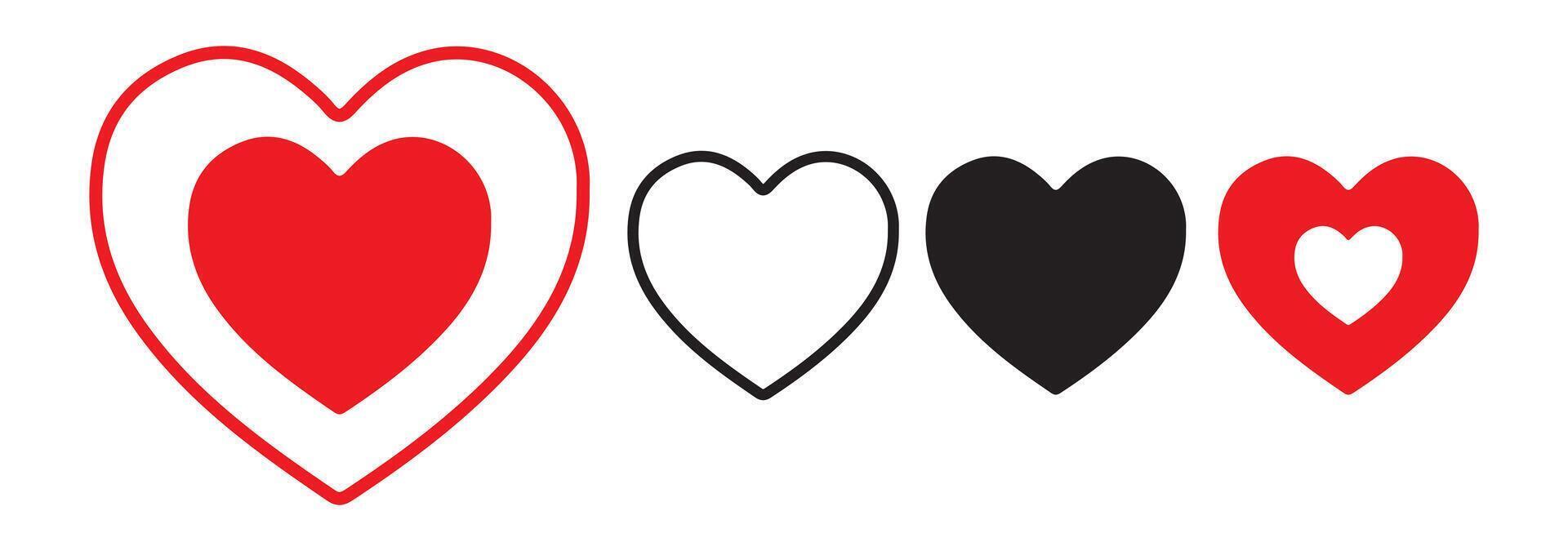 Set of heartbeat icon on white background vector