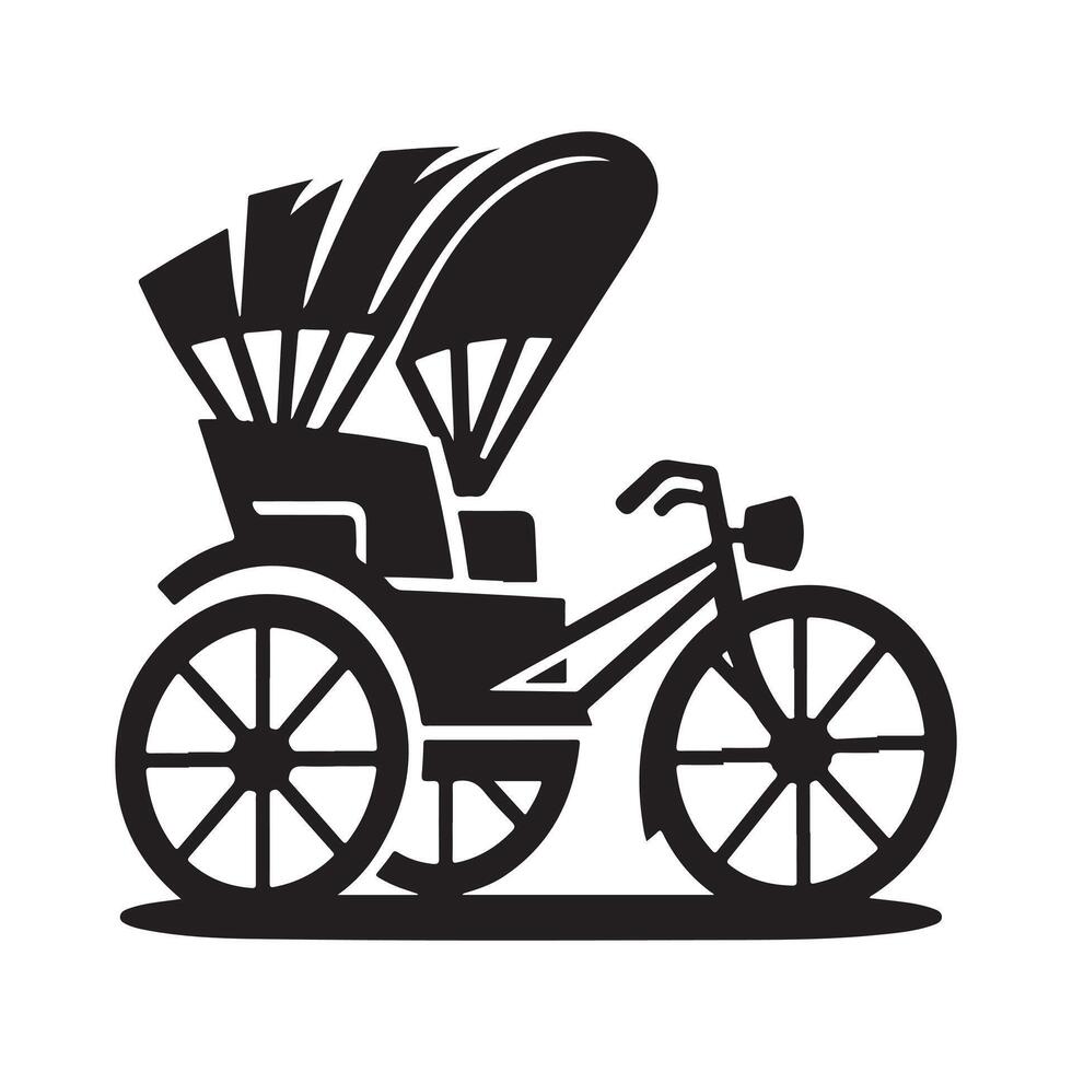Unique Rickshaw Silhouette for Branding vector