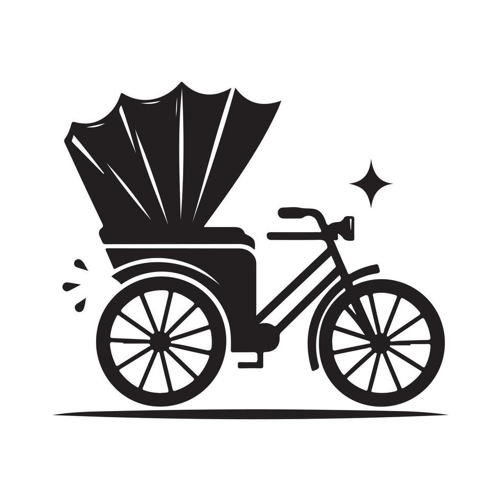 Iconic Rickshaw Silhouette for Advertising vector