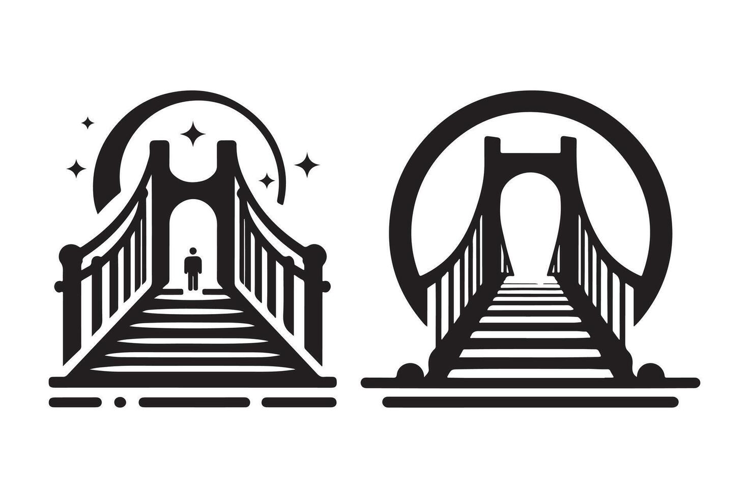 Footbridge Silhouette for Creative Projects vector