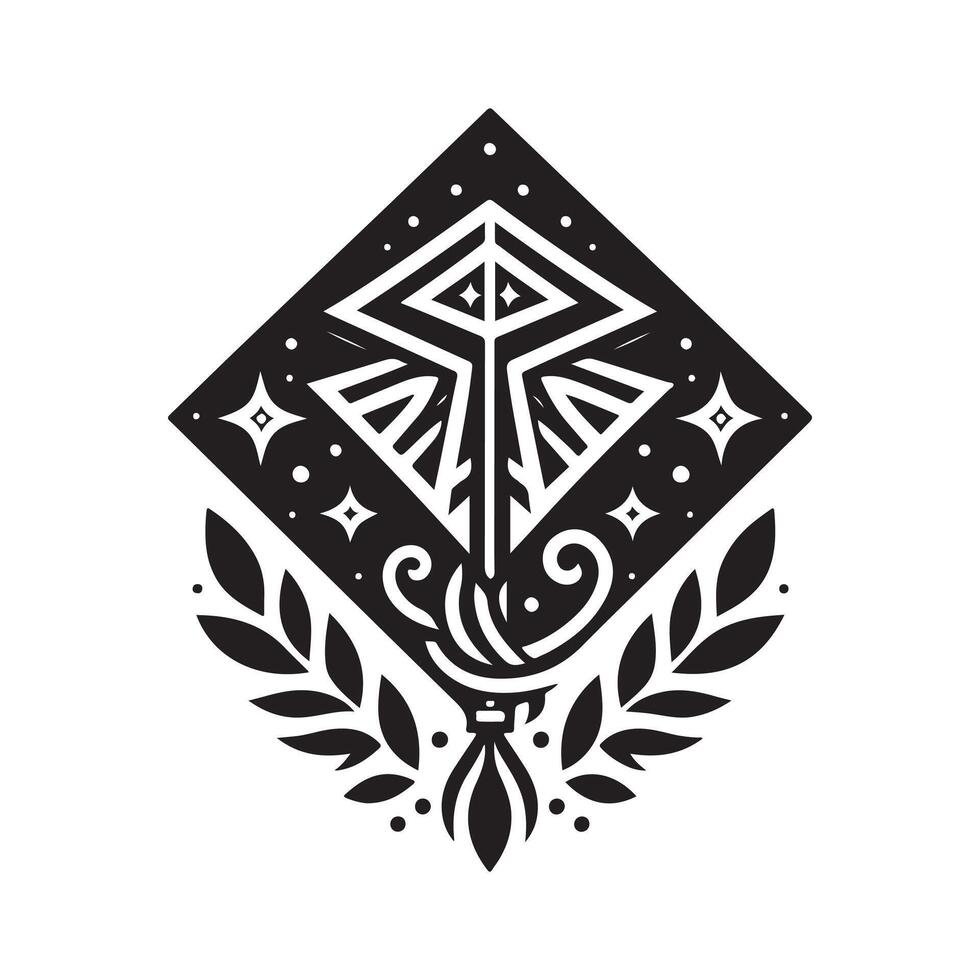 Silhouette of Box Kite for Digital Projects vector