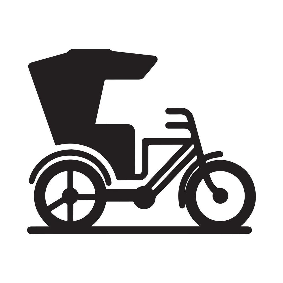 Rickshaw Silhouette for Artistic Creations vector
