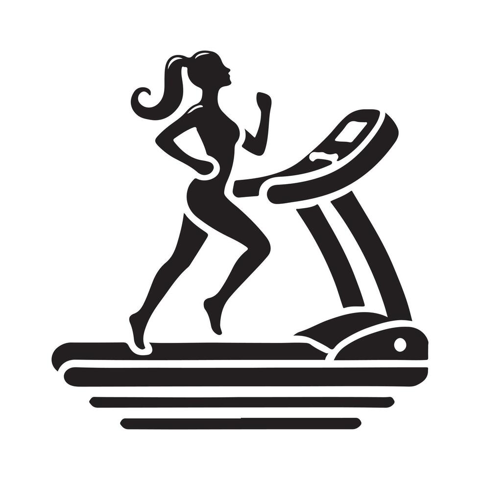 Treadmill Silhouette for Branding and Logos vector