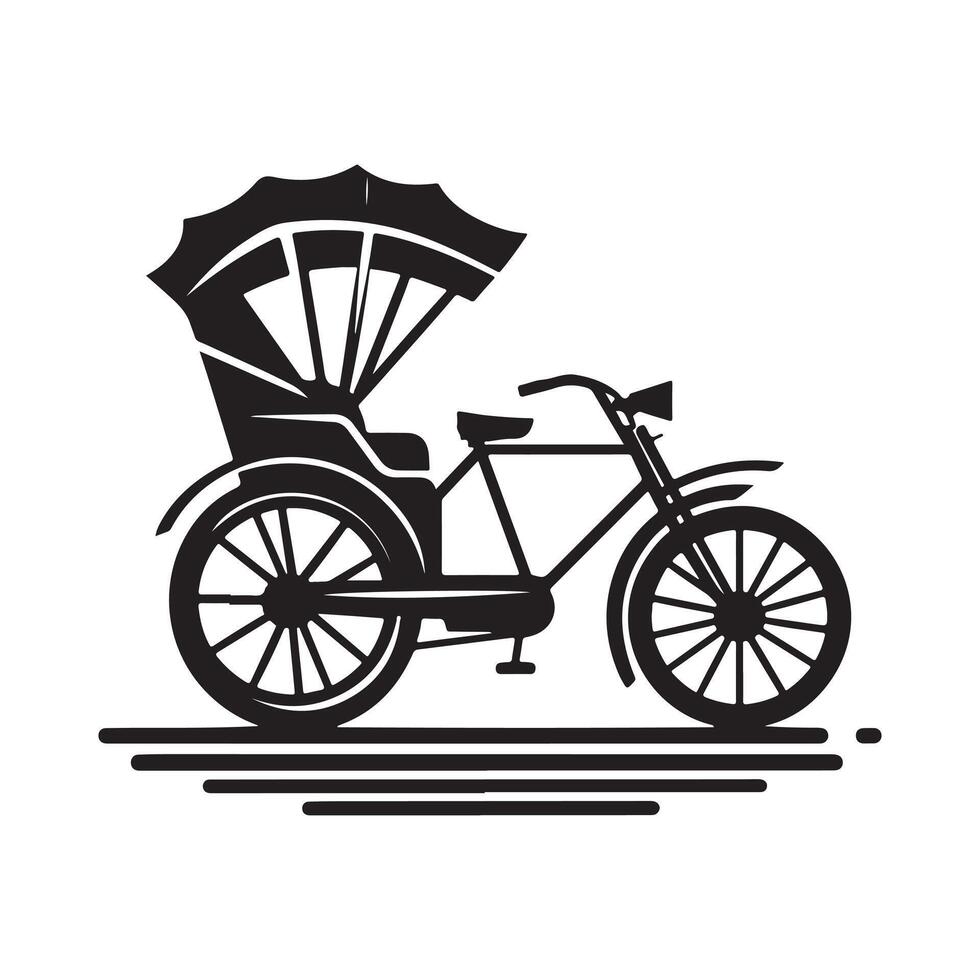 Abstract Rickshaw Silhouette Graphic vector
