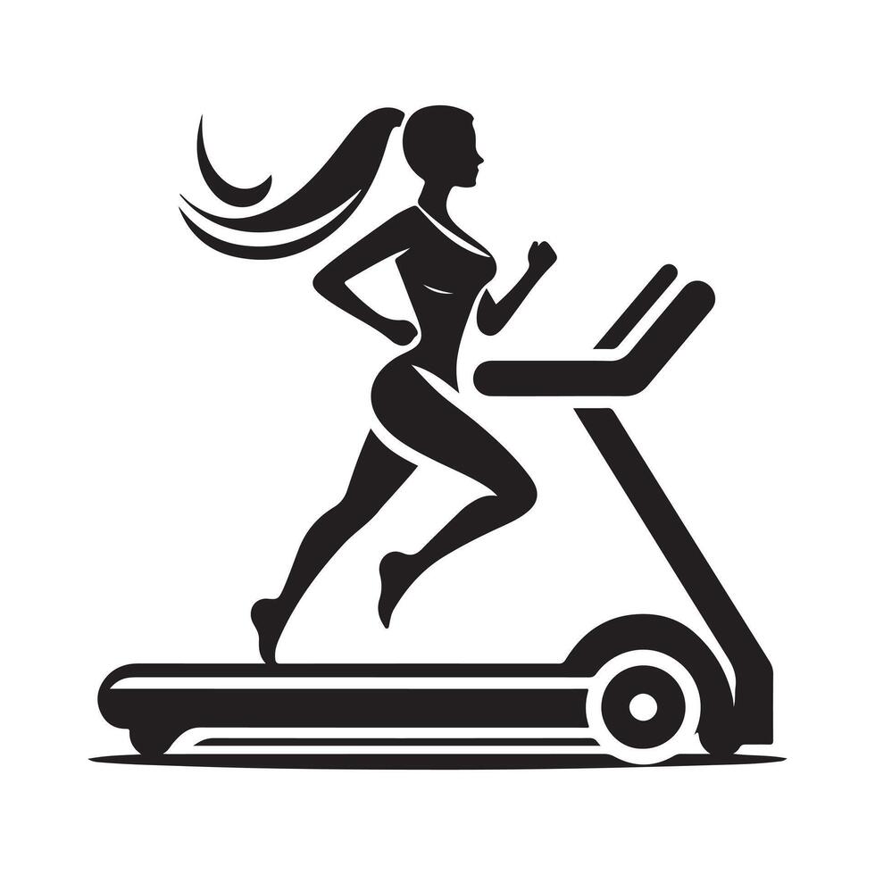 Treadmill Silhouette for T-shirt Design vector