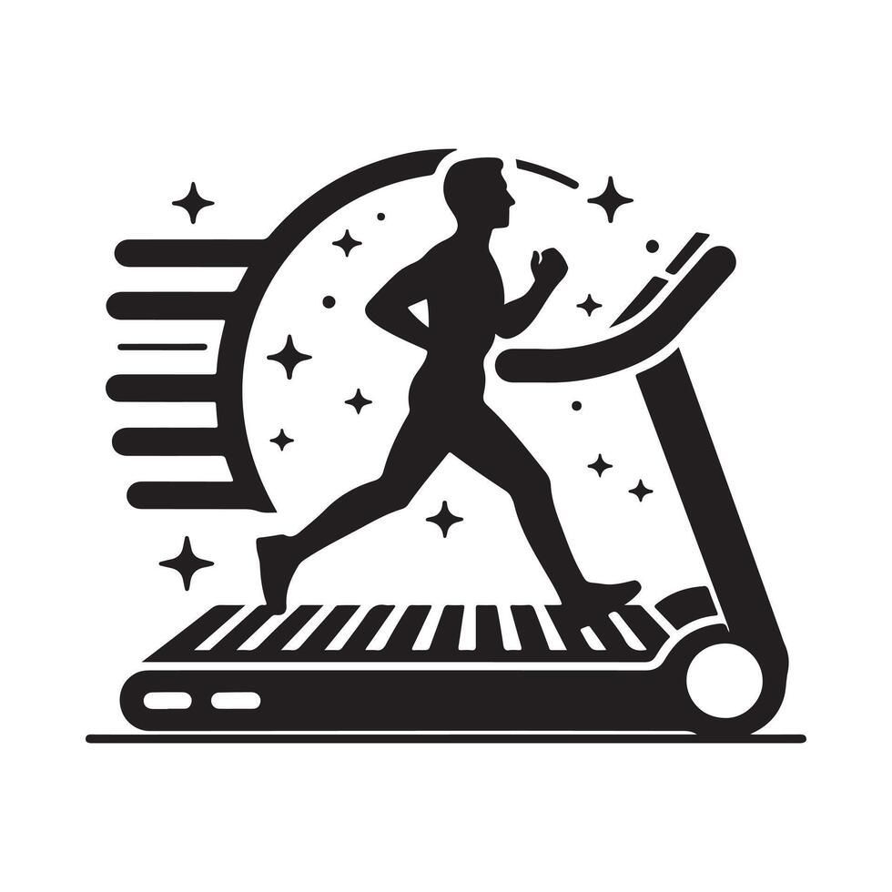 Treadmill Silhouette for Personal Training vector
