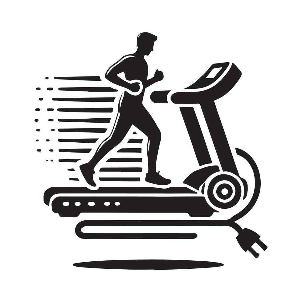 Dynamic Treadmill Silhouette for Marketing vector